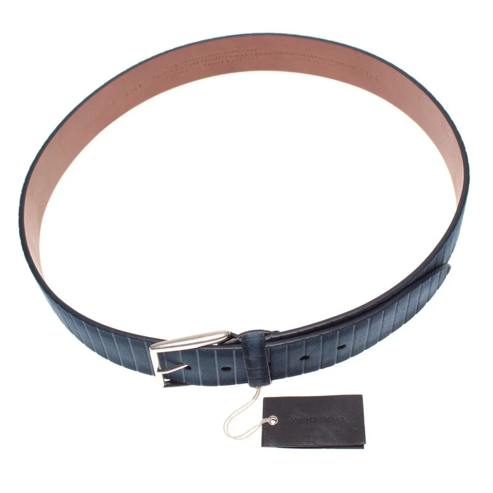 Veneta Cinture NWT Classic Belt Size 100 (US 38) in Blue Suede Leather